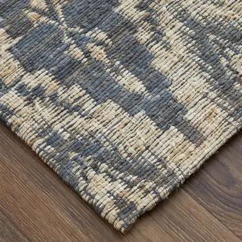 8' X 11' Tan and Gray Geometric Hand Woven Area Rug