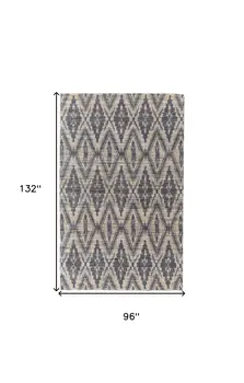8' X 11' Tan and Gray Geometric Hand Woven Area Rug