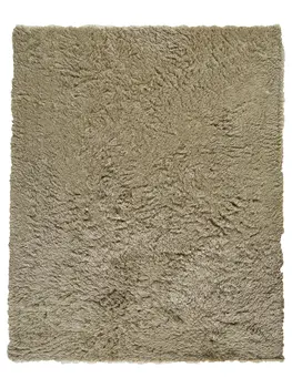 5' X 8' Tan Shag Hand Tufted Area Rug