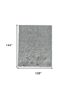 9' X 12' Gray Shag Hand Tufted Area Rug