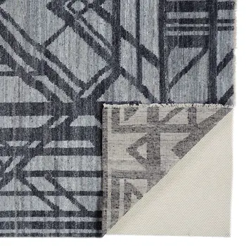 8' X 10' Gray Wool Geometric Hand Knotted Area Rug