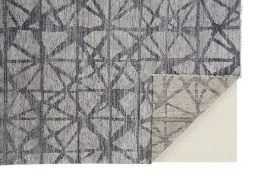 10' X 14' Gray Wool Geometric Hand Knotted Area Rug
