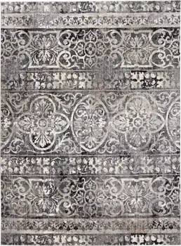 8' X 10' Taupe and Gray Abstract Power Loom Worn Faded Area Rug