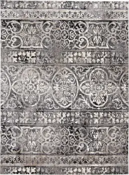 8' X 10' Taupe and Gray Abstract Power Loom Worn Faded Area Rug