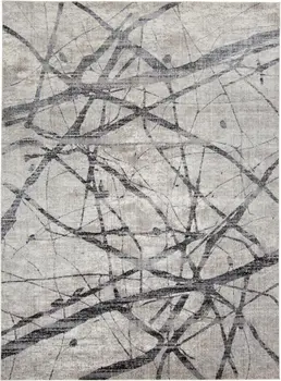 8' X 10' Gray and Ivory Abstract Power Loom Area Rug