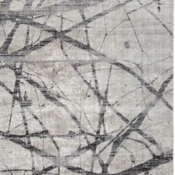 8' X 10' Gray and Ivory Abstract Power Loom Area Rug