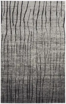 4' X 6' Gray and Black Abstract Power Loom Area Rug