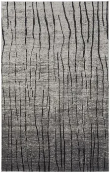 7' X 10' Gray and Black Abstract Power Loom Area Rug