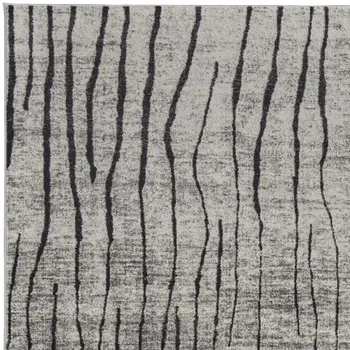 8' X 10' Gray and Black Abstract Power Loom Area Rug