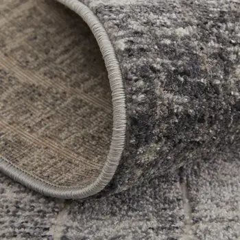 8' X 10' Ivory Gray and Black Abstract Power Loom Area Rug