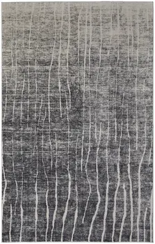 8' X 10' Ivory Gray and Black Abstract Power Loom Area Rug