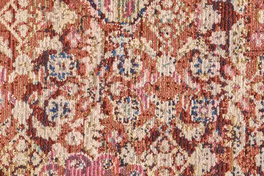4' X 6' Red and Pink Oriental Power Loom Area Rug