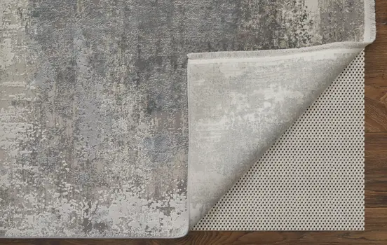 12' X 18' Gray Abstract Power Loom Area Rug With Fringe