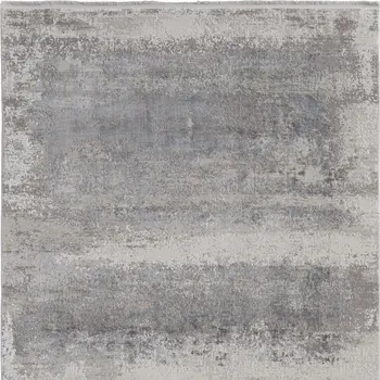 12' X 18' Gray Abstract Power Loom Area Rug With Fringe