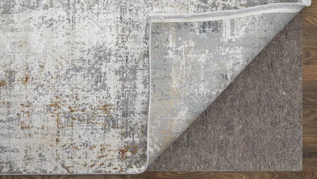 13' X 20' Ivory Taupe and Gray Abstract Power Loom Distressed Area Rug With Fringe