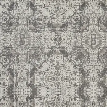 5' X 8' Ivory Taupe and Gray Abstract Power Loom Distressed Area Rug With Fringe