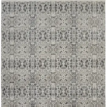 2' X 3' Ivory Taupe and Gray Oriental Power Loom Area Rug With Fringe