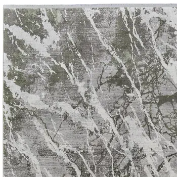 5' X 8' Taupe and Gray Abstract Power Loom Area Rug With Fringe