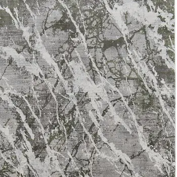 8' X 11' Taupe and Gray Abstract Power Loom Area Rug With Fringe