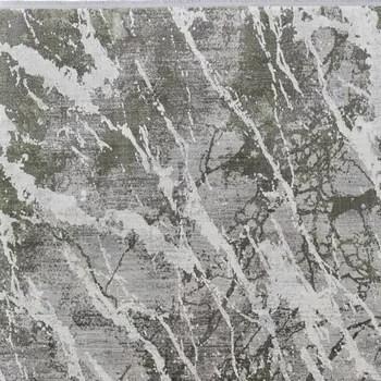2' X 3' Taupe and Gray Abstract Power Loom Area Rug With Fringe