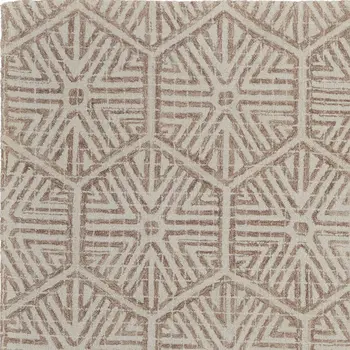 5' X 8' Brown and Ivory Wool Geometric Hand Tufted Area Rug
