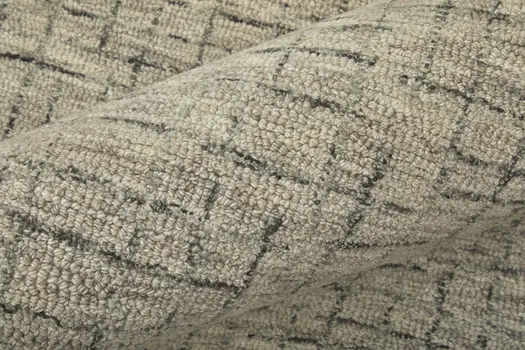 12' X 15' Ivory and Gray Wool Hand Tufted Distressed Area Rug
