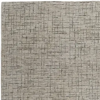12' X 15' Ivory and Gray Wool Hand Tufted Distressed Area Rug