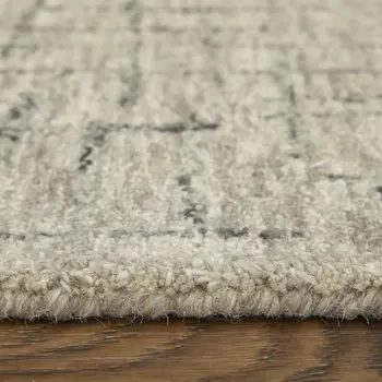 2' X 3' Ivory and Gray Wool Hand Tufted Distressed Area Rug