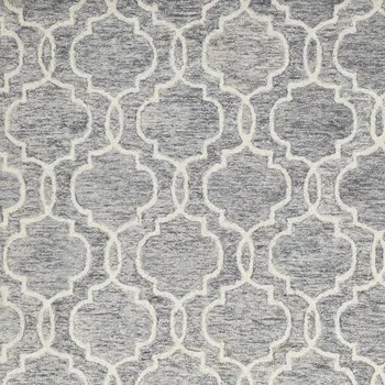 12' X 15' Ivory and Gray Wool Floral Hand Tufted Area Rug