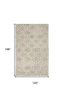 10' X 14' Brown and Ivory Wool Floral Hand Tufted Area Rug