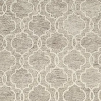 10' X 14' Brown and Ivory Wool Floral Hand Tufted Area Rug