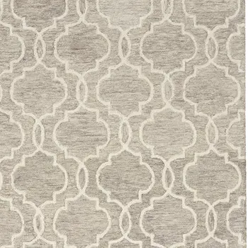 10' X 14' Brown and Ivory Wool Floral Hand Tufted Area Rug