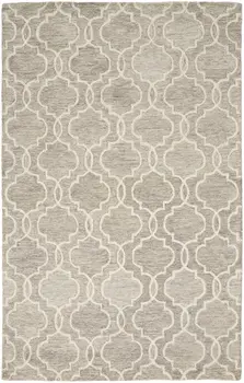 10' X 14' Brown and Ivory Wool Floral Hand Tufted Area Rug