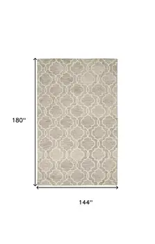 12' X 15' Brown and Ivory Wool Floral Hand Tufted Area Rug