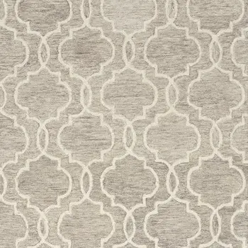12' X 15' Brown and Ivory Wool Floral Hand Tufted Area Rug