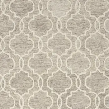 12' X 15' Brown and Ivory Wool Floral Hand Tufted Area Rug