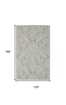10' X 14' Blue and Ivory Wool Oriental Hand Tufted Area Rug
