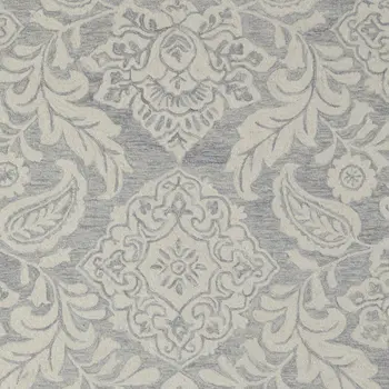 12' X 15' Blue and Ivory Wool Oriental Hand Tufted Area Rug