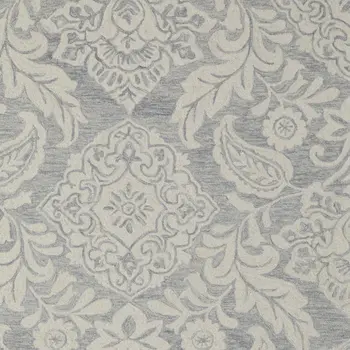12' X 15' Blue and Ivory Wool Oriental Hand Tufted Area Rug