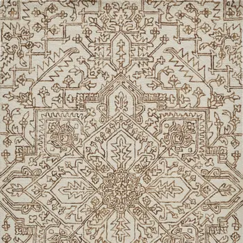 12' X 15' Brown and Ivory Wool Oriental Hand Tufted Area Rug
