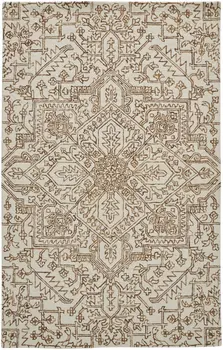 12' X 15' Brown and Ivory Wool Oriental Hand Tufted Area Rug