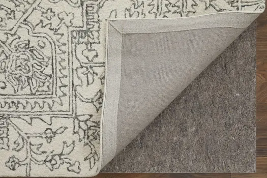 10' X 14' White and Gray Wool Oriental Hand Tufted Area Rug