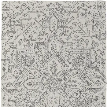10' X 14' White and Gray Wool Oriental Hand Tufted Area Rug