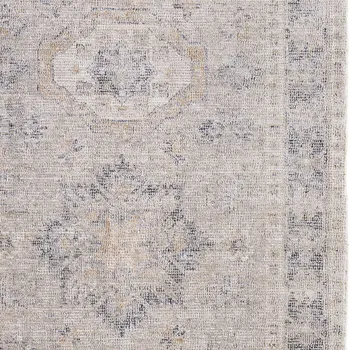 10' X 14' Tan and Gray Oriental Hand Woven Distressed Area Rug With Fringe