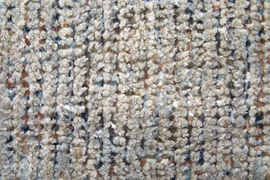5' X 8' Gray Blue and Taupe Abstract Hand Woven Distressed Area Rug With Fringe