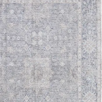 9' X 12' Gray Blue and Taupe Abstract Hand Woven Distressed Area Rug With Fringe