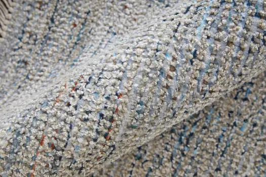 10' X 14' Gray Blue and Taupe Oriental Hand Woven Distressed Area Rug With Fringe
