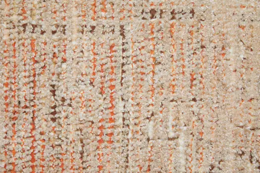9' X 12' Tan Orange and Ivory Oriental Hand Woven Distressed Area Rug With Fringe