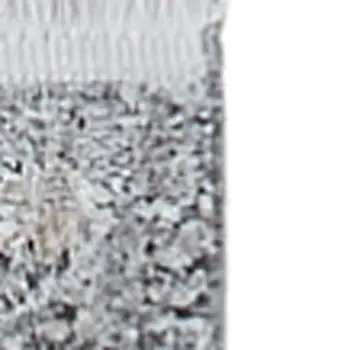 12' Gray and Silver Abstract Power Loom Worn Faded Runner Rug
