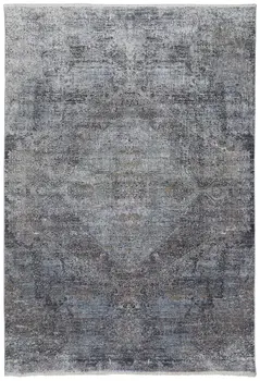 12' X 15' Gray Abstract Distressed Area Rug